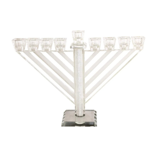 חנוכיית קריסטל מהודרת קנים אלכסוניים 21 ס"מ