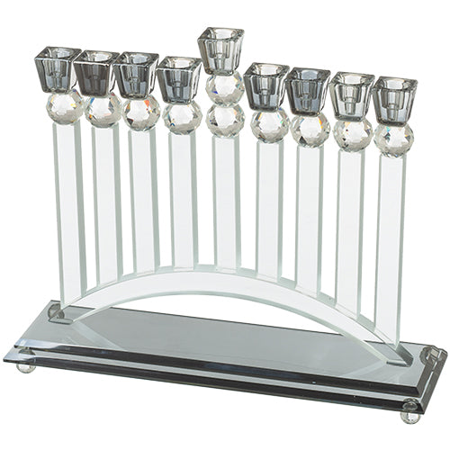 חנוכיית קריסטל מהודרת בגווני כסף