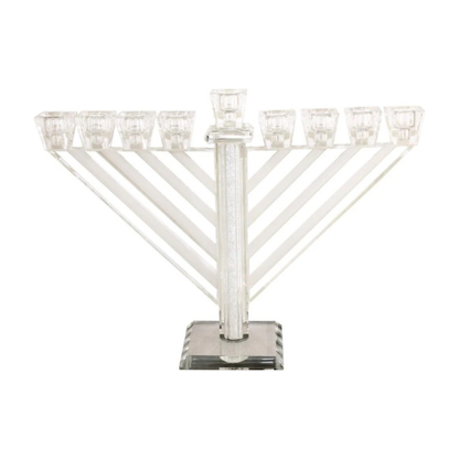 חנוכיית קריסטל מהודרת קנים אלכסוניים 21 ס"מ
