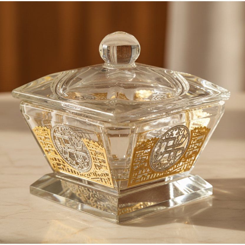 מלחייה מקריסטל ואיור ירושלים 4X6 ס"מ