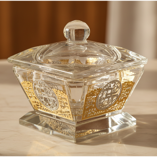 מלחייה מקריסטל ואיור ירושלים 4X6 ס"מ