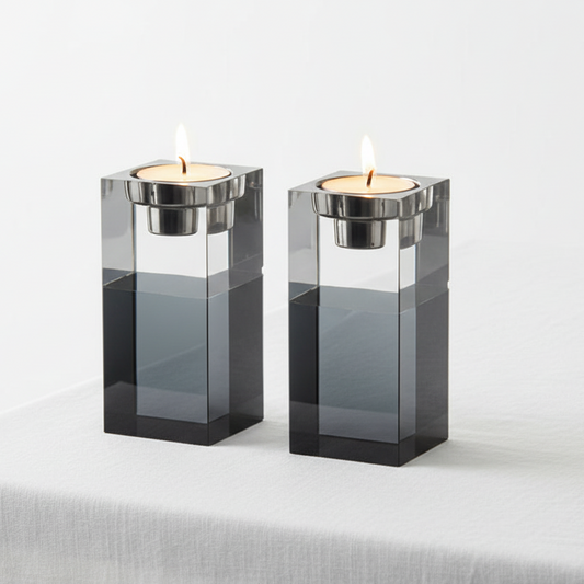 זוג פמוטי קריסטל בסגנון יוקרה