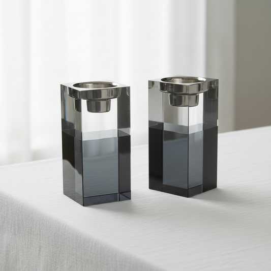 זוג פמוטי קריסטל בסגנון יוקרה